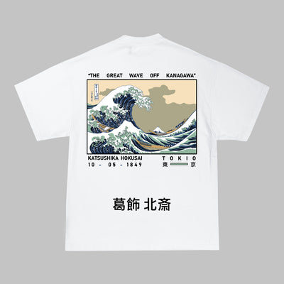 "GREAT WAVE OF KANAGAWA" WHITE TEE